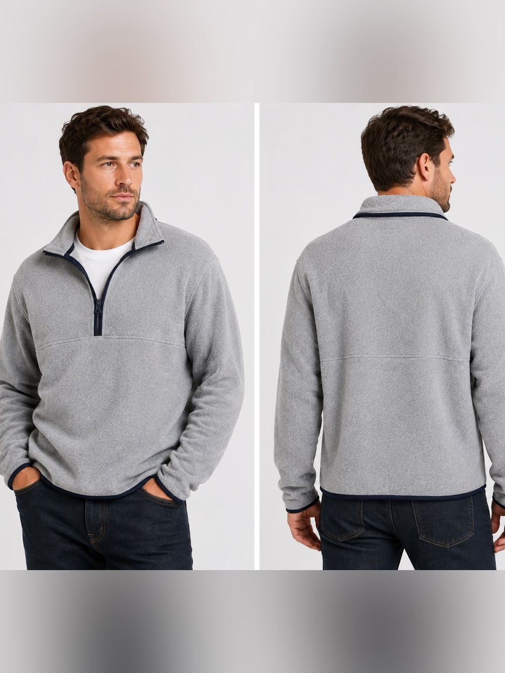 Goodfellow & Co Men’s Gray Quarter Zip Fleece Pullover NWT Size L